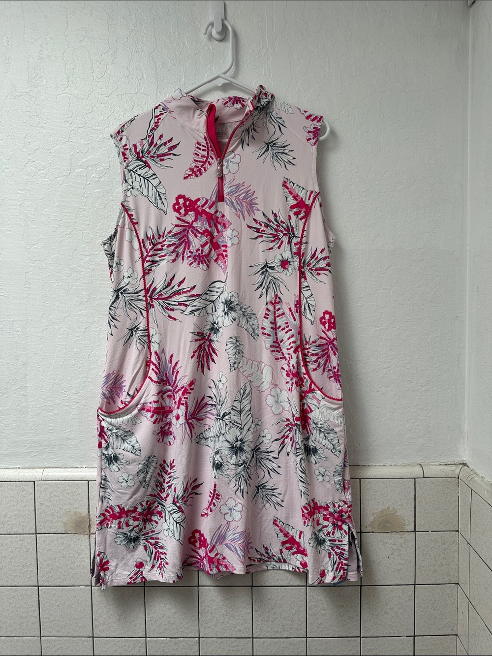 Sleeveless Pink Floral Mini Dress